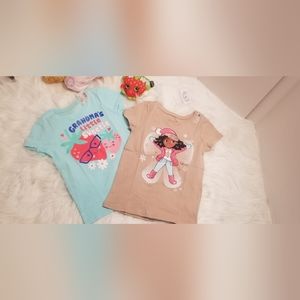 Two cite short sleeve tees for girls theres one brown and one blue